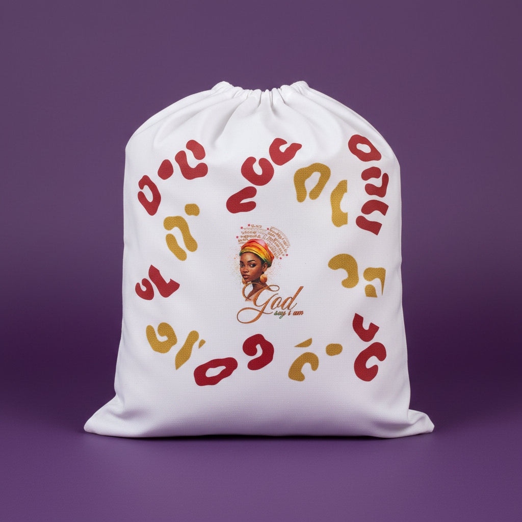 God Says I Am - Drawstring Backpack