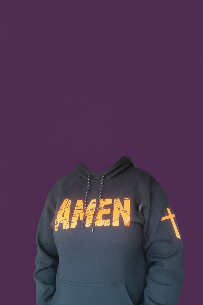 Amen with Cross - Screen Print Transfer