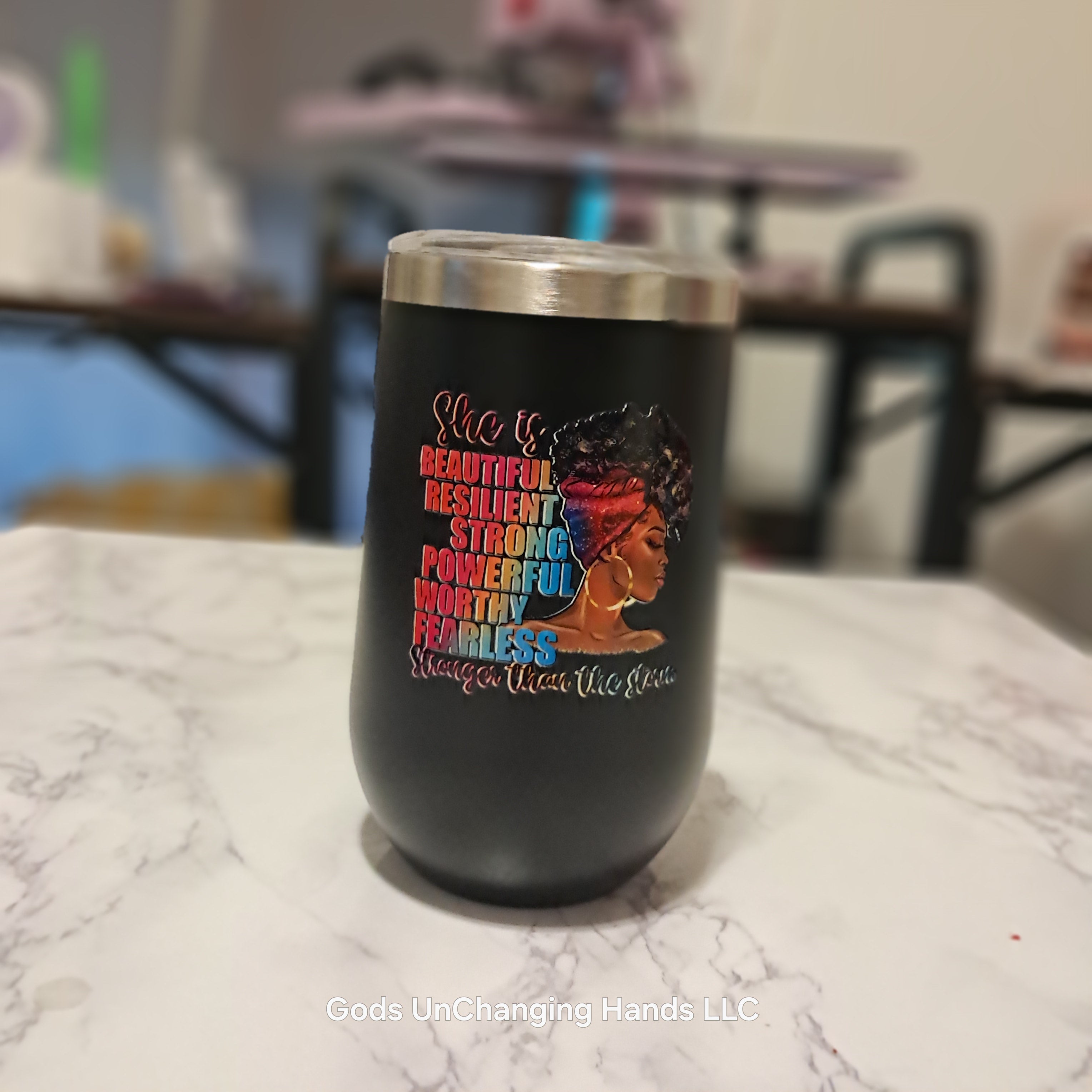 She Is - 16oz Stainless Steel Insulated Wine Tumbler Gobelet