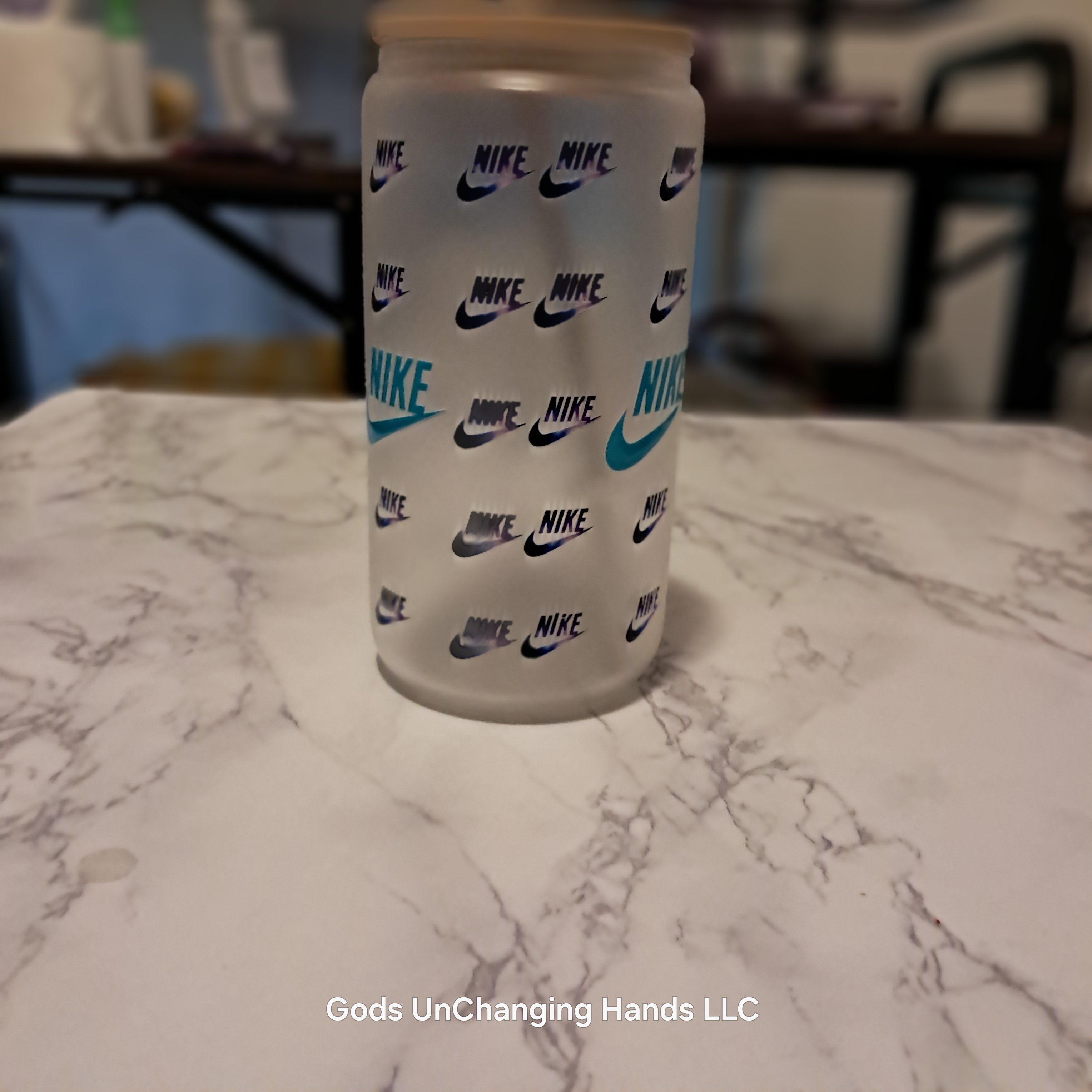 Glass 18oz Tumbler - Nike Drip
