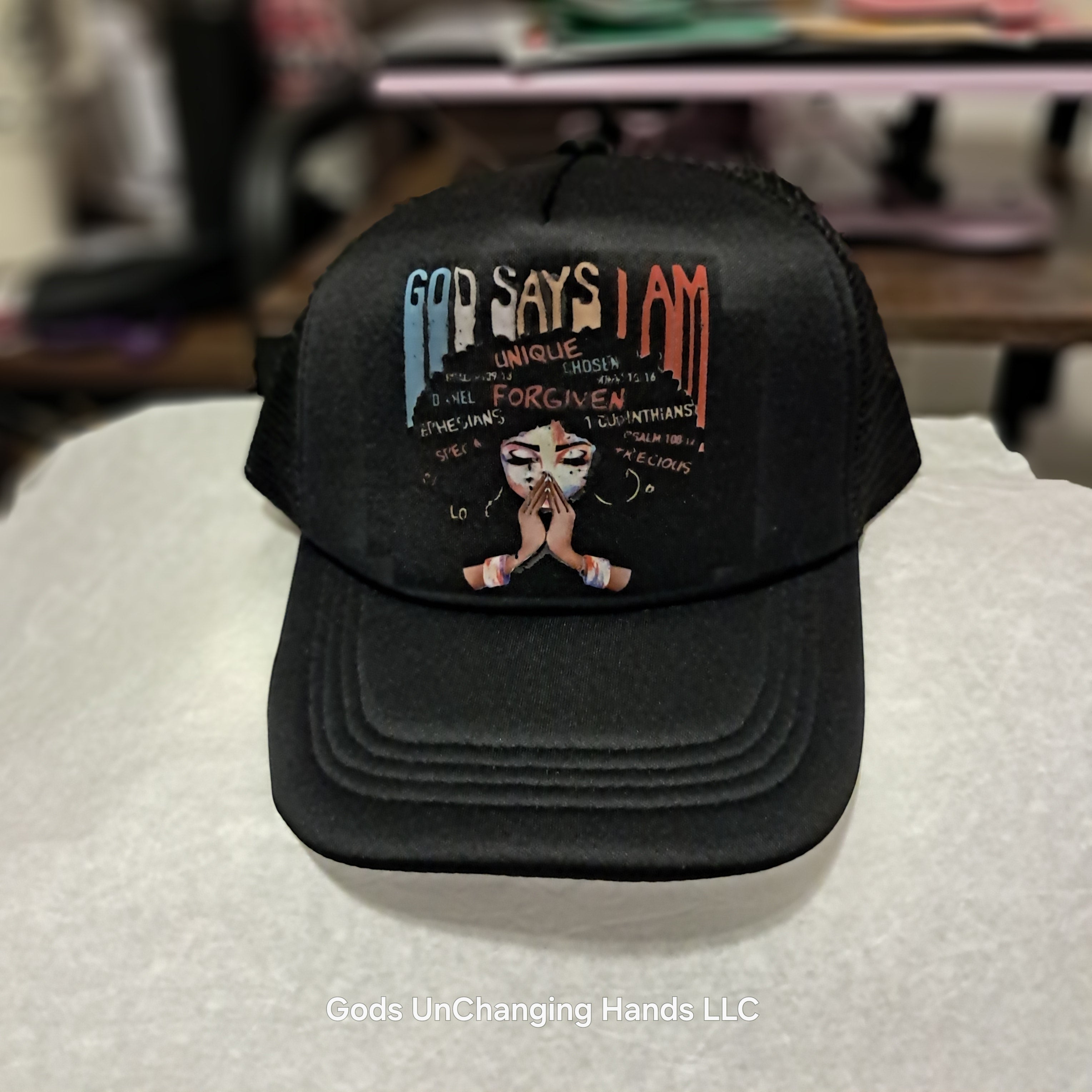 God Says I Am Trucker Hat