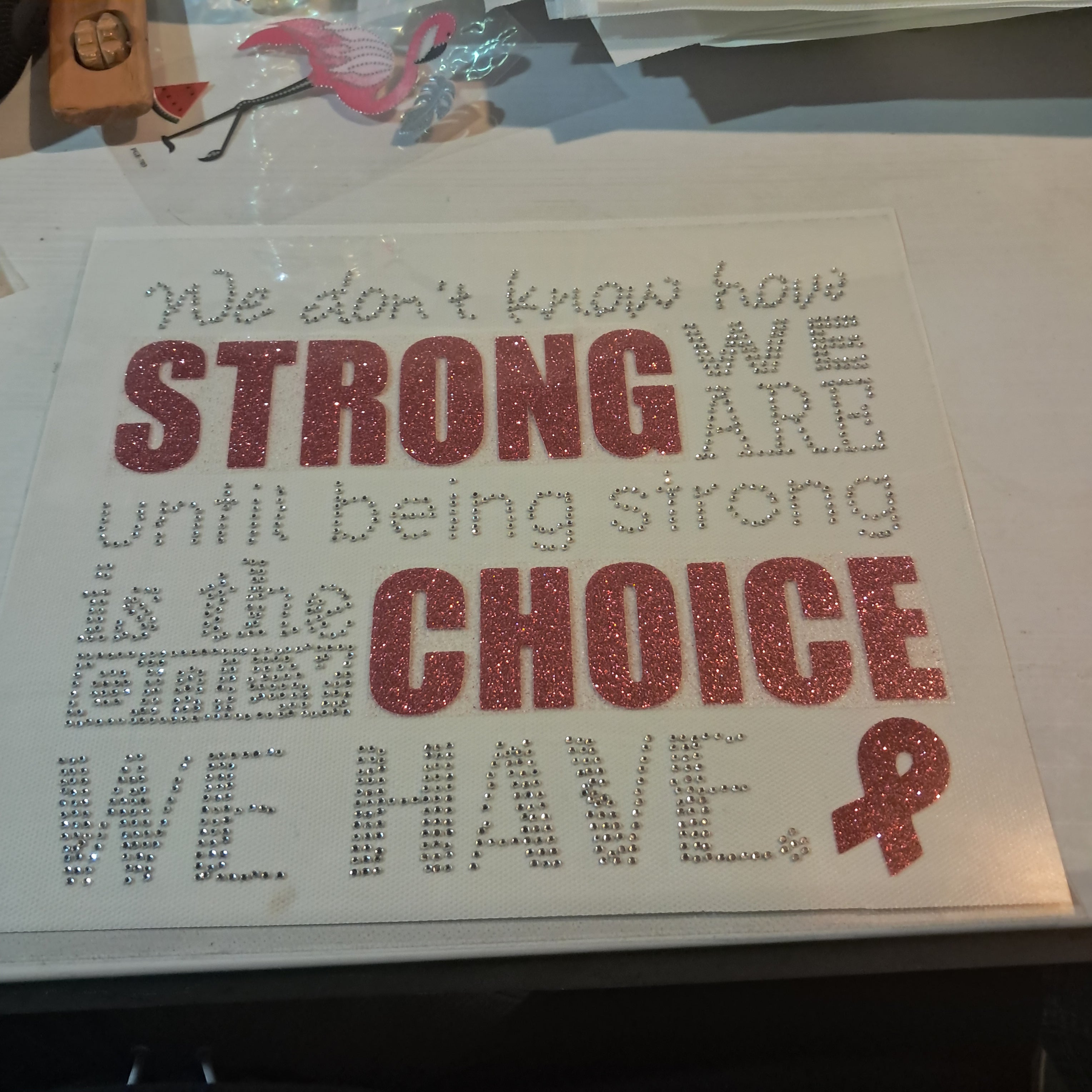 Breast Cancer Awareness Rhinestone Transfer
