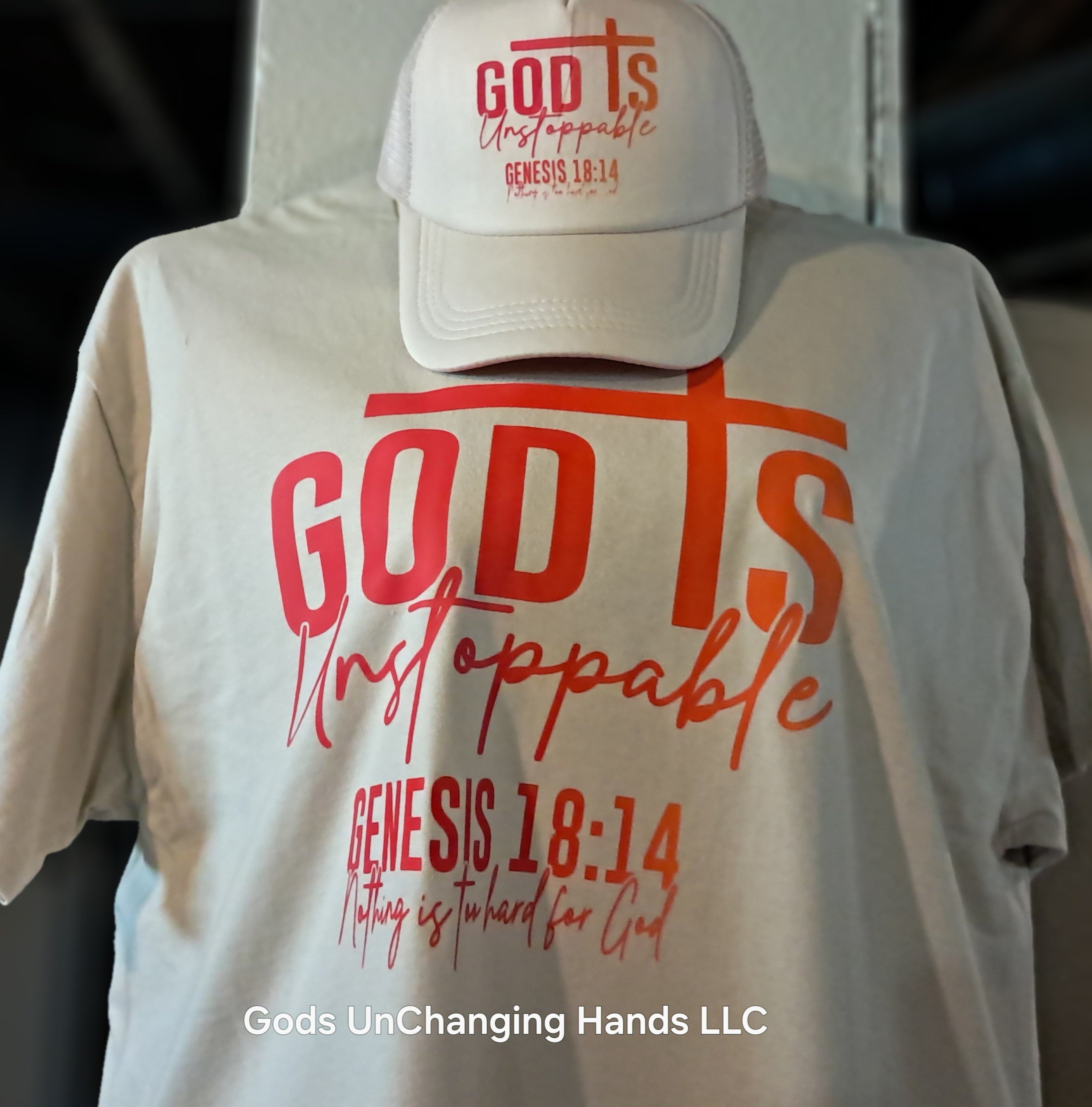 God Is Unstoppable – T-Shirt & Hat Set (Genesis 18:14)
