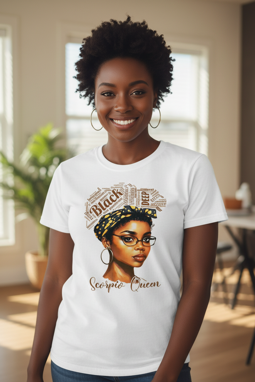 Zodiac Queen African American Woman – Screen Print Transfer
