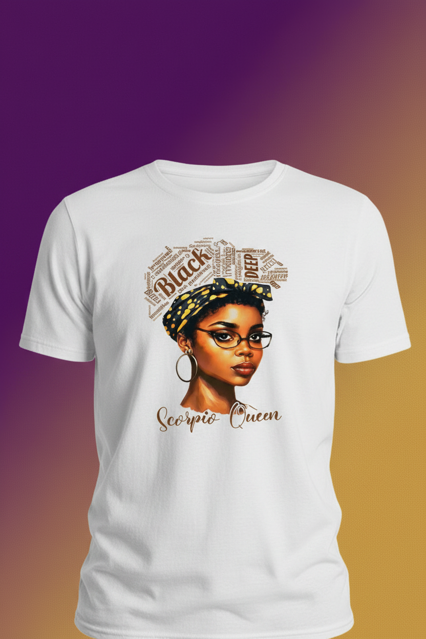 Zodiac Queen African American Woman – Screen Print Transfer