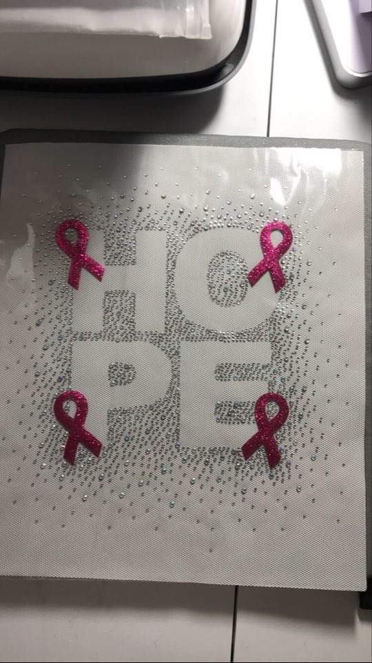 HOPE Breast Cancer Awareness Rhinestone Transfer